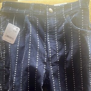 Lee Black High Rise Jeans with Vertical Pinstripe Design